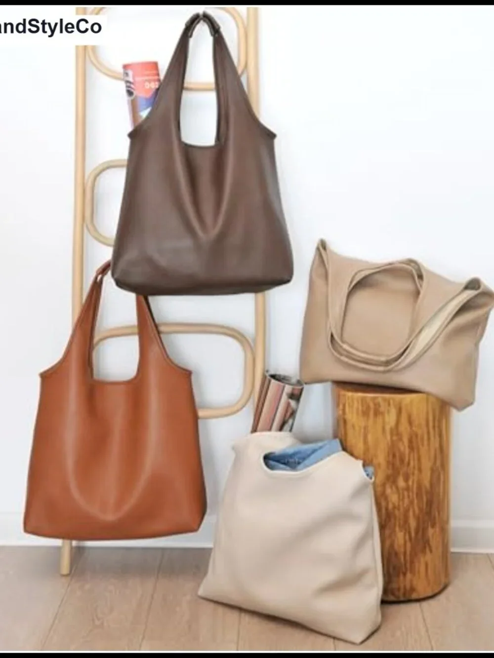 Women's Hobo Bag Soft Vegan Leather Tote Oversized Slouchy Handbag